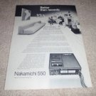 Nakamichi 550 Cassette Ad from 1977, portable, RARE!