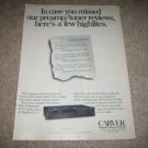 Carver CT-17 Pre-Amp Ad from 1992,Review,1 pg