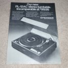 Pioneer Turntable Ad, 1972, PL-12ac, Article, 1 pg