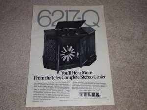 Telex 8 Track Changer Ad, 1970, Rare Ad! 1 pg, Article