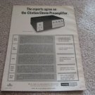 Harman Kardon Citation 11 Preamp Ad from 1971