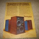 Technics T-500,200,300,400 Speakers Ad from 1975