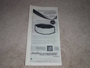 JansZen 1-30 Electro Speaker Ad, 1956, Info, Article