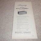 Marantz Power Amplifier Ad from 1955,RARE! TUBES, WOW!