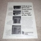 Onkyo TX-560,330 Receiver,Model 8,25a Spkr Ad from 1974