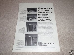 Onkyo TX-560,330 Receiver,Model 8,25a Spkr Ad from 1974