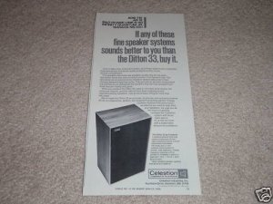 Celestion Ditton 33 Speaker Ad,full specs,Article,Nice!