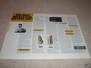 Carver TFM-45,TFM-15 2 page article/Ad fr 1991,RARE!
