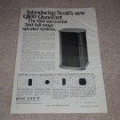 Scott Q100 Quadrant Speaker Ad, 1969, Article, Rare Ad!