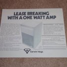 Cerwin Vega 211 R Speaker Brochure,1974,specs,1 page
