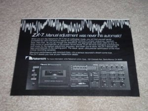 Nakamichi ZX-7 Ad, Rare Cassette Ad, 1982,Article,6"x9"