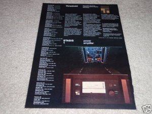 Threshold Stasis 1 Power Amp Ad,1979,color,Very Rare!