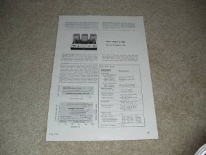 Fisher K-1000 Amplifier Review, 2 pgs, 1964, Full Test