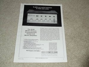 KLH Model 16 Amplifier Ad, 1964, Specs, Article,1 pg