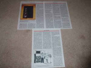 Acoustic Research TSW910 Speaker Review, 1987, 3 pgs