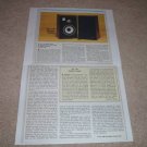 JBL L46 Studio Monitor Review, 1982, 2 pgs, Full Test
