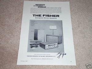 Fisher XP-1 Speaker, 300 Tube Amp,202-t,rk-1 Ad,1959