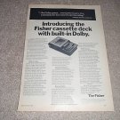Fisher Tape Deck with Dolby, first one! Ad fr 1970
