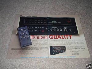 McIntosh C35 System Control Ad from 1989,Rare! 2 pages