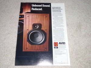 Avid 110 Speaker Ad, 1978, Article, Specs, Color,RARE!