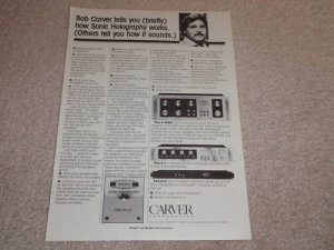 Carver C-4000,C-1, C-9 Sonic Holography Ad, 1981