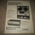 Teac A-6010 AS-200 Amp and Open Reel Ad from 1968