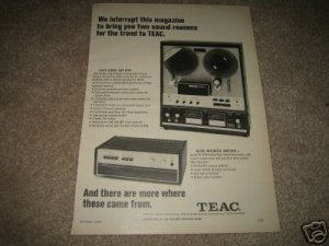 Teac A-6010 AS-200 Amp and Open Reel Ad from 1968