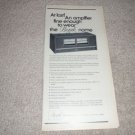 Bozak 929 Amp Ad from 1966,7" x 11" RARE!