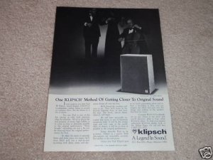 Klipsch KG2, KG-2 Speaker Ad from 1985, Rare one!
