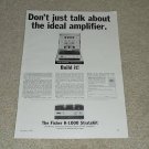 Fisher K-1000 Kit Ad, 1964, Specs, Article