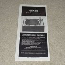 Grado Lab Series Turntable Ad, 1964, Article, 6"x11"