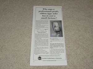 RCA SK-46 Microphone Ad, 1964, Specs, 6"x11" Article