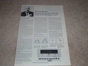 Marantz 10-b Tube Tuner Ad, 1964, Q&A with Saul, RARE!