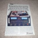 McIntosh MC2600 Power Amp Ad from 1992,Beautiful!