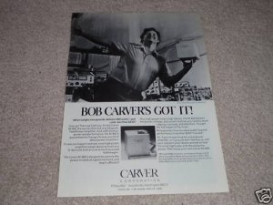 Carver M-400 Cube Amp Ad,Bob Dancing! Specs,Beautiful!