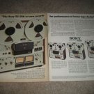 Sony TC-756,755,758,788-4 Open Reel Tape Ad,2 pgs,1975
