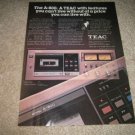 Teac A-800 Cassette Deck AD from 1979,Color,Perfect!