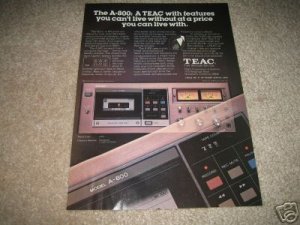 Teac A-800 Cassette Deck AD from 1979,Color,Perfect!