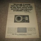 Fisher XP-4A Speaker AD from 1963