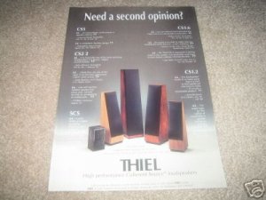 Thiel Speakers Ad 1994,CS5,2.2,SCS,CS3.6,1.2