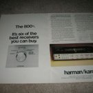 Harman Kardon 800+ Receiver Ad from 1973,2 pages QUAD!