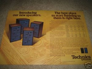 Technics Speaker Ad from 1974,T-500,400,300,200
