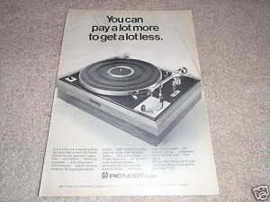 Pioneer PL-A25 Turntable Ad from 1970, Nice!