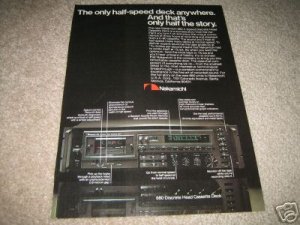 Nakamichi 680 Tape Deck ad from 1987,features,color