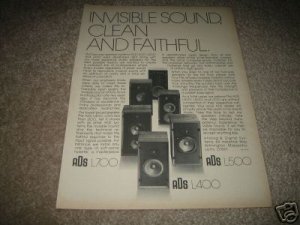 ADS L700,L400,L500 Speakers Ad from 1975