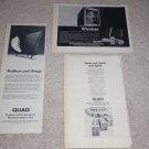 QUAD Ads,(3) 303 Amplifier,Speaker, Article, RARE Ads!