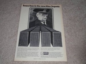 Altec Segovia Speaker Ad,1972, RARE ONE! Article
