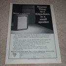 Klipsch Klipschorn, Heresy Speaker Ad, 1975,RARE!