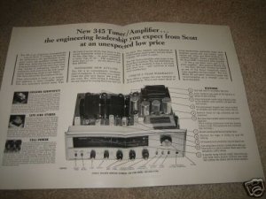 Scott 345 Receiver Ad from 1964,3 pages,TUBES,Specs