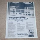 Tandberg 9200XD Open Reel Ad, 1974,Article, Dolby,Rare!